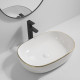 Раковина накладная Mixxus Premium ELLIPSE-0105 EDGE GOLD 600х400х150mm