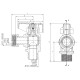Кран шаровый угловой Н/Г Roho R116-050B -1/2"х1/2" ВЗ, ручка "бабочка" черная