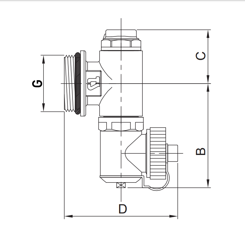 Концевая сливная группа Roho R611-100 - 1" (с краном Маевского)