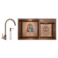 Набор Mixxus SET-7843D-220x1.0-PVD (мойка+смеситель+диспенсер)