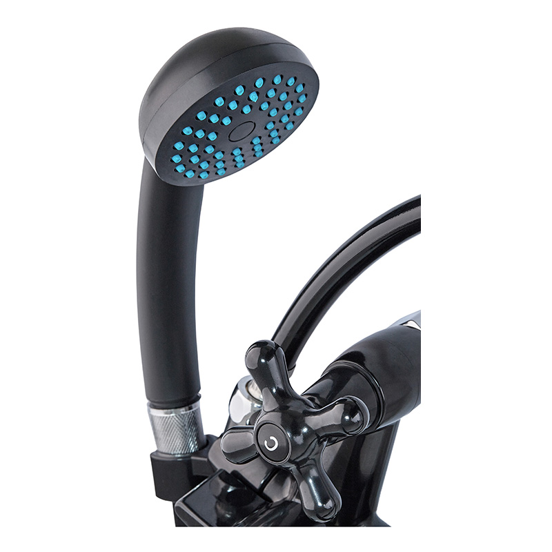 Смеситель для ванной Plamix Sirius-140 Black (со шлангом и лейкой)