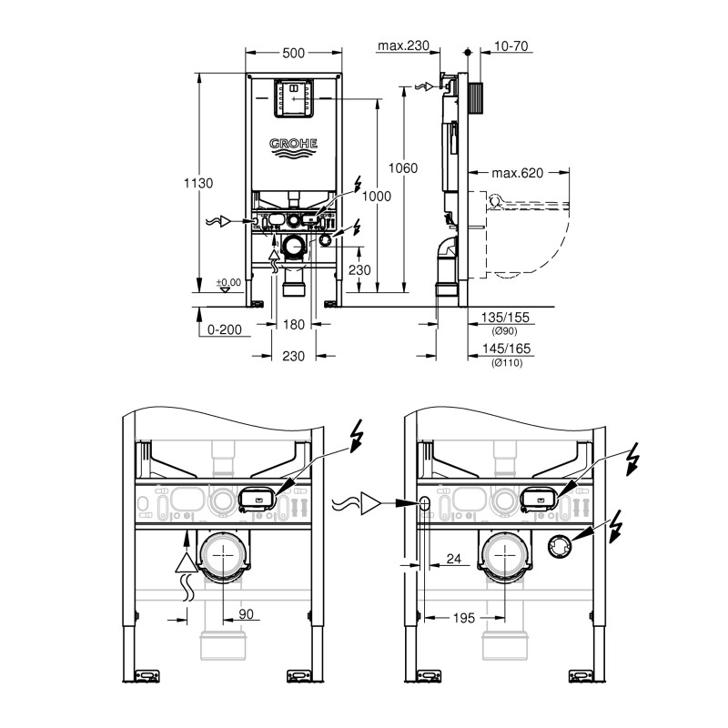 Система інсталяції для унітаза 3 в 1 Grohe Rapid SLX