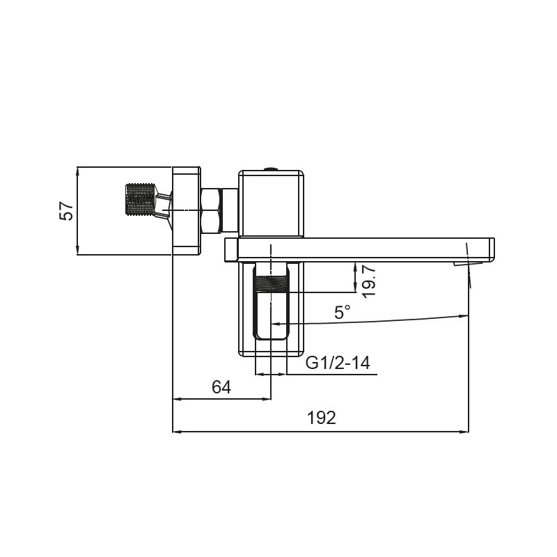 Смеситель для ванны с коротким изливом Koer KB-41009-05 (Цвет черный)
