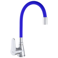 Смеситель для кухни Zerix SOP7 146 с синим гибким изливом