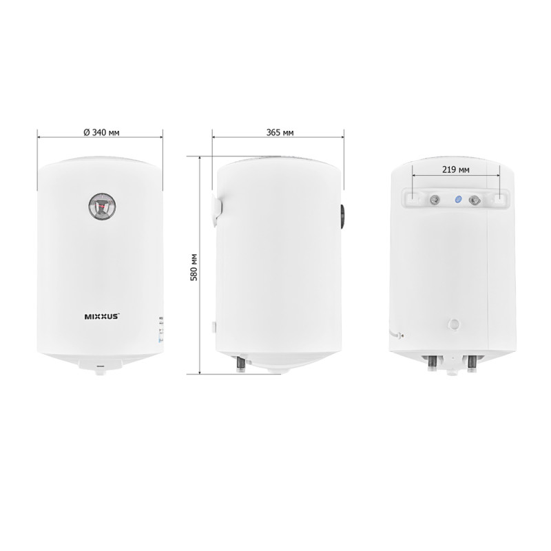 Водонагреватель "Цилиндр" MIXXUS EWH-07030 ROUND WET накопительный 30 л, мокрый тен 1,5 kW