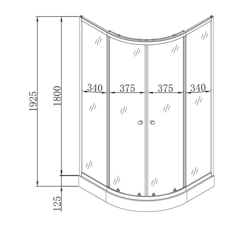 Душевая кабина с низким поддоном Mixxus PLAIN SCT02-90x90x195-TR GRAPHITE прозрачное стекло 4мм (MI