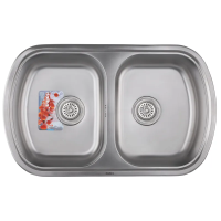 Мойка кухонная Haiba 80x49 Double (Satin)