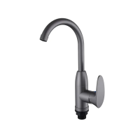 Смеситель для кухни Plamix CEZAR-011-B SET Graphite с подводкой