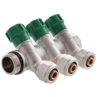 Коллектор вентильный с фитингом Koer KR.1123-3 3/4”x3 ways