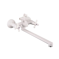 Смеситель для ванны Plamix Pablo -140 EURO SET White (со шлангом и лейкой)
