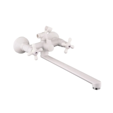 Смеситель для ванны Plamix Pablo -140 EURO SET White (со шлангом и лейкой)