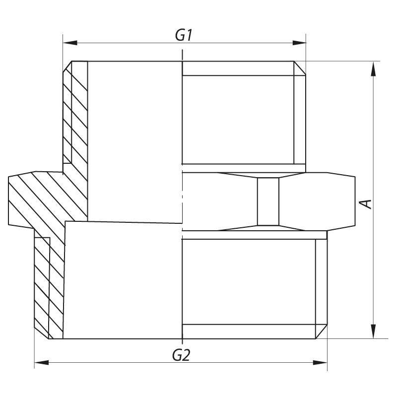 Ниппель редукционный 1/2"х3/4" Koer KF.N0608