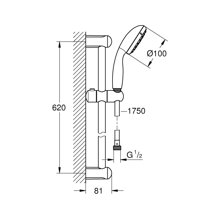 Душевой комплект 2в1 Grohe BauLoop UA26129002N (2334000+27598001)
