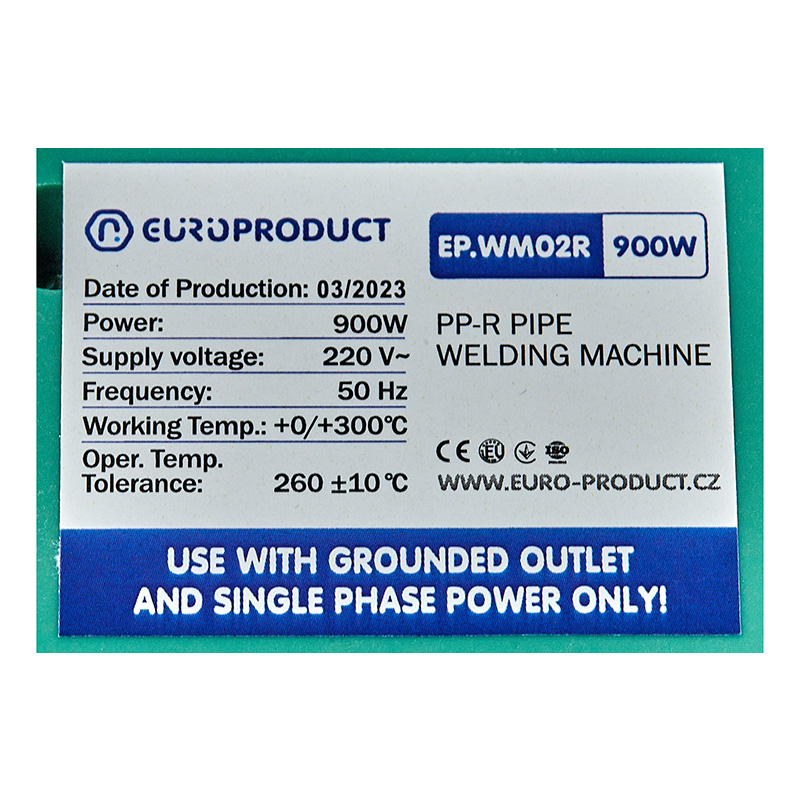Паяльник Europroduct EP.WM02R для PPR труб (круглые насадки) 16/32mm