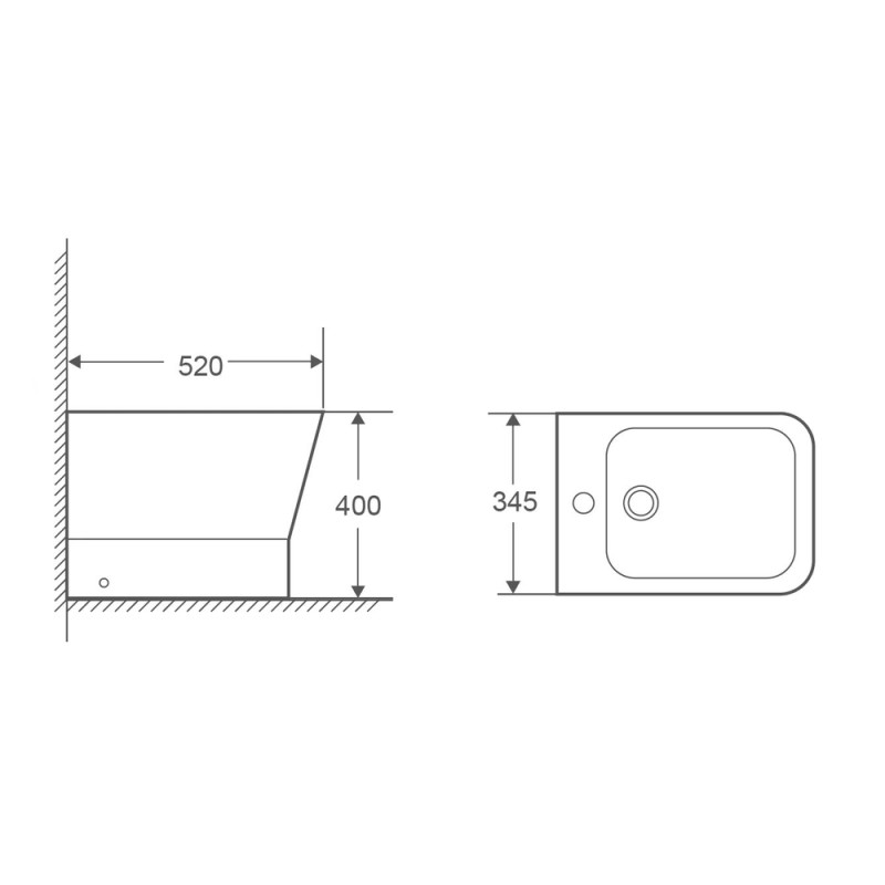 Биде напольное Mixxus Premium STYLE-0601 520х345х395mm