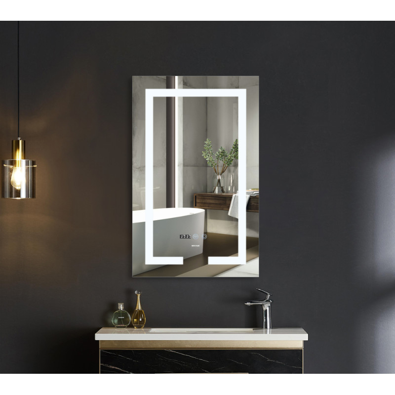 Зеркало Mixxus Hard MR06-50x80 (часы, LED-подсветка, антизапотевание)