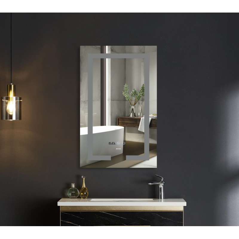 Зеркало Mixxus Hard MR06-50x80 (часы, LED-подсветка, антизапотевание)
