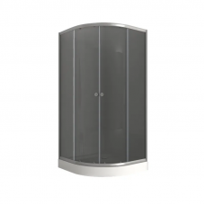Душова кабіна з низьким піддоном Mixxus PLAIN SCT02-90x90x195-GR SATIN сіре тоноване скло 4м