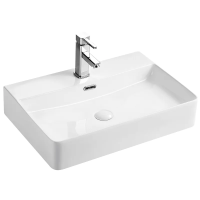 Умывальник накладной керамический Mixxus Premium Quadro-0202 с переливом 600x420x120mm