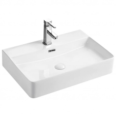 Умивальник накладний керамічний Mixxus Premium Quadro-0202 з переливом 600x420x120мм