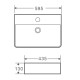 Умывальник накладной керамический Mixxus Premium Quadro-0202 с переливом 600x420x120mm