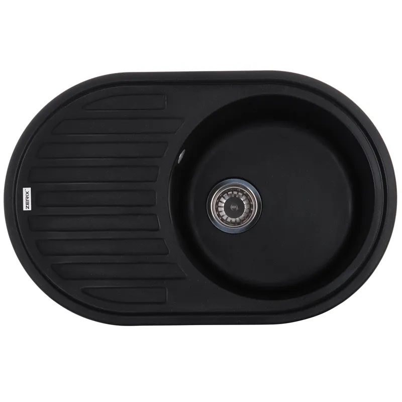 Мойка кухонная Zerix ZS-7750R-14 Черный металлик
