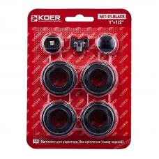 Комплект для радіатора Koer SET-01.Black 1/2" Без кріплення (кол. чорний)