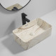 Раковина накладная Mixxus Premium QUADRO-0208 MARBLE 480х315х140mm с переливом