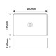 Раковина накладная Mixxus Premium QUADRO-0208 MARBLE 480х315х140mm с переливом