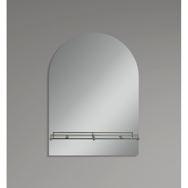 Зеркало настенное Zerix LAGUNA MRZ03-700x800x110 прямоугольное с дугообразным верхом и полкой (ZX56