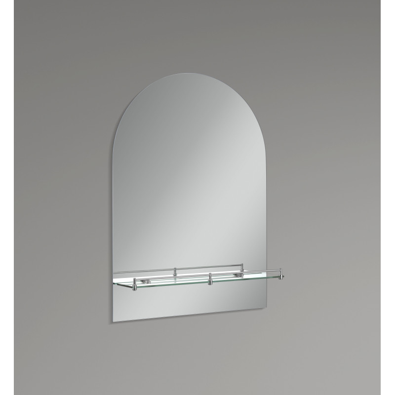 Зеркало настенное Zerix LAGUNA MRZ03-700x800x110 прямоугольное с дугообразным верхом и полкой (ZX56