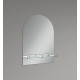 Зеркало настенное Zerix LAGUNA MRZ03-700x800x110 прямоугольное с дугообразным верхом и полкой (ZX56