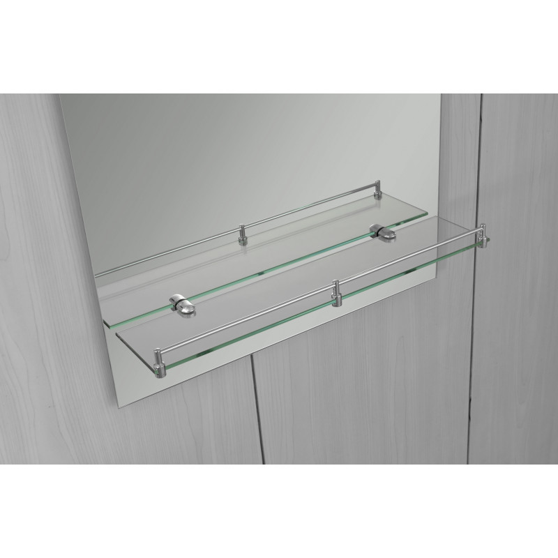 Зеркало настенное Zerix LAGUNA MRZ03-700x800x110 прямоугольное с дугообразным верхом и полкой (ZX56