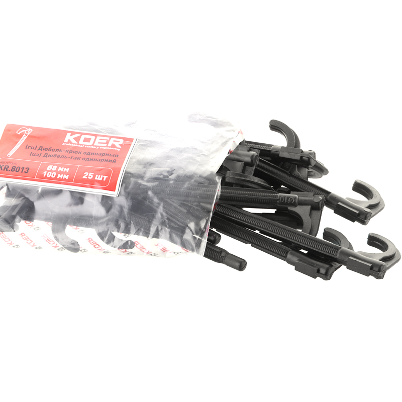 Дюбель-крюк одинарный Koer KR.8013