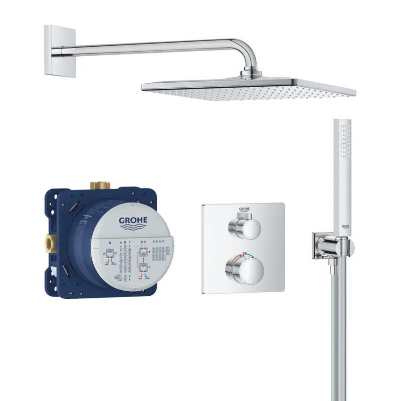 Душевая система скрытого монтажа с термостатом Grohe Grohtherm
