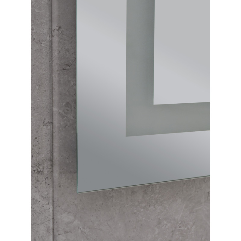 Зеркало Mixxus HARD MR06-50x80-CASE с LED Touch, Anti-fog, димером, рег. яркости, часами
