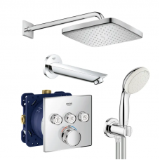 Душова система прихованого монтажу з термостатом Grohe Grohtherm SmartControl New Tempesta 250 (UA264