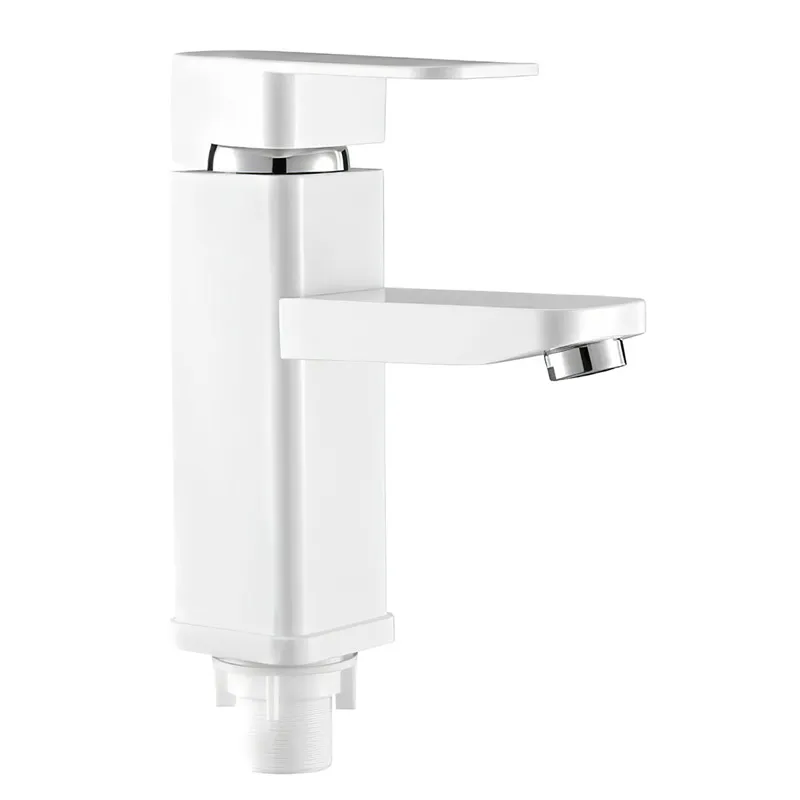 Смеситель для умывальника Plamix Kub-001 White (с подводкой)