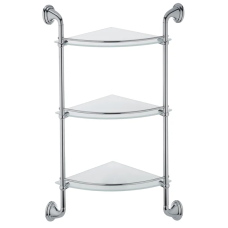 Полиця скляна кутова 3-ярусна Zerix LR1507-3