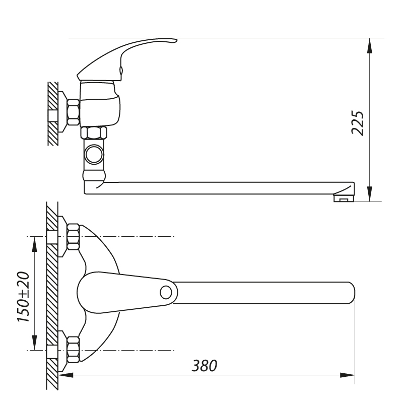 Смеситель для ванны Zerix EYB 135