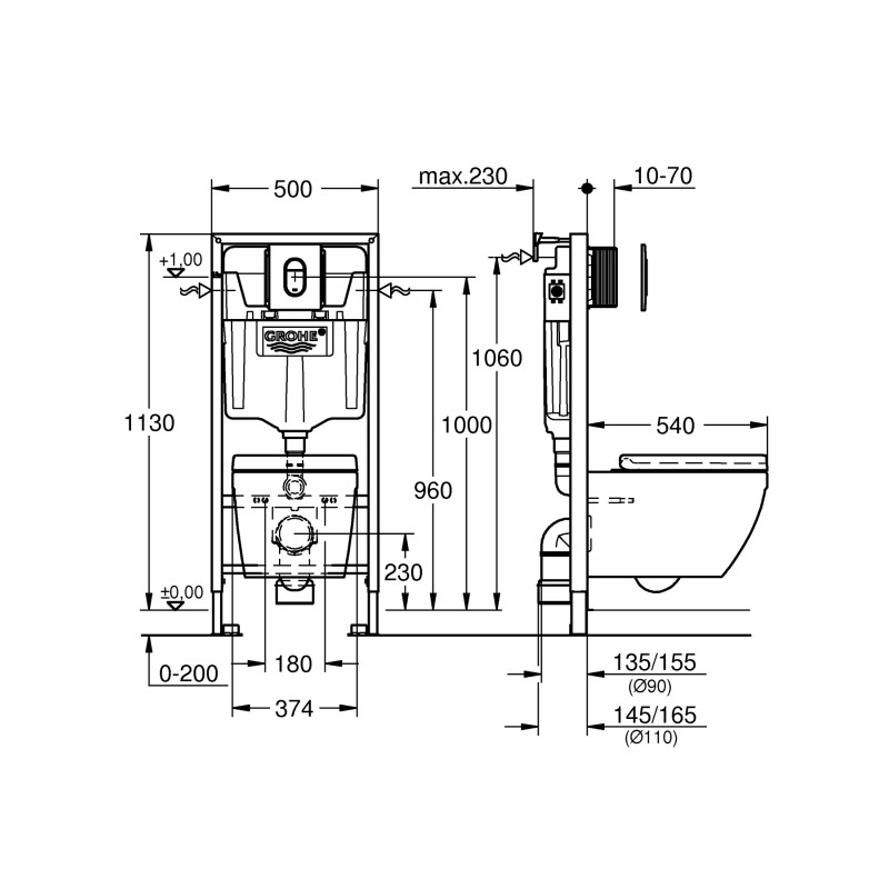 Инсталляционный комплект Grohe Rapid 5 в 1