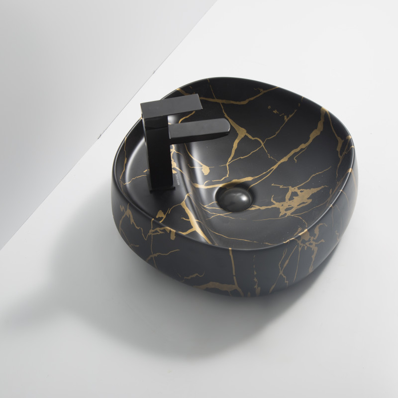 Раковина накладная MIXXUS PREMIUM WAVE-0201 MARBLE 430х430х150mm с отверстием под смеситель (MP6536