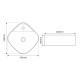 Раковина накладная MIXXUS PREMIUM WAVE-0201 MARBLE 430х430х150mm с отверстием под смеситель (MP6536