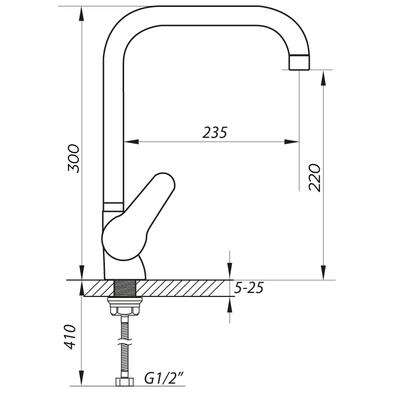 Смеситель для кухни Zerix SOP7 045