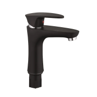Смеситель для умывальника Plamix Cezar-001 SET Matte black (с подводкой)
