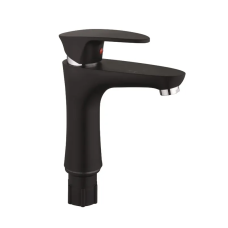 Смеситель для умывальника Plamix Cezar-001 SET Matte black (с подводкой)