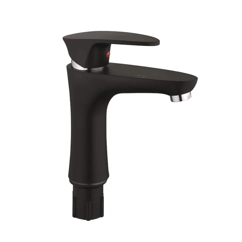 Смеситель для умывальника Plamix Cezar-001 SET Matte black (с подводкой)