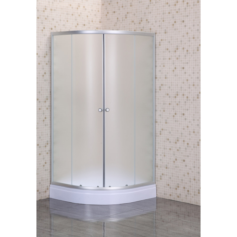 Душевая кабина с низким поддоном Mixxus PLAIN SCT02-100x100x195-FB SATIN матовое стекло 4мм (MI6897