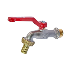 Кран садовый Roho R353-050 -1/2" ручка "рычаг" красная