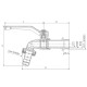 Кран садовый Roho R353-050 -1/2" ручка "рычаг" красная